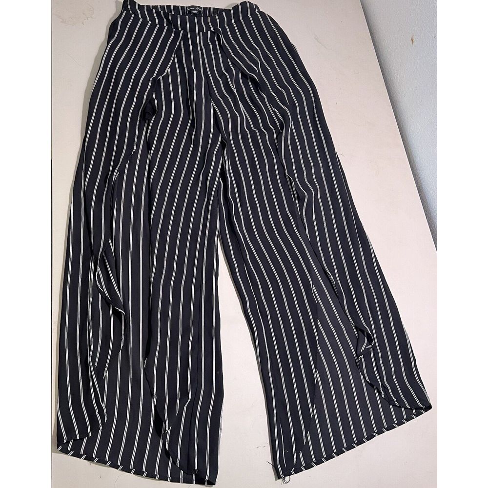 Love Tree Maxi Skirt With Shorts Under, Flowy Small Stretchy Waist Black Striped